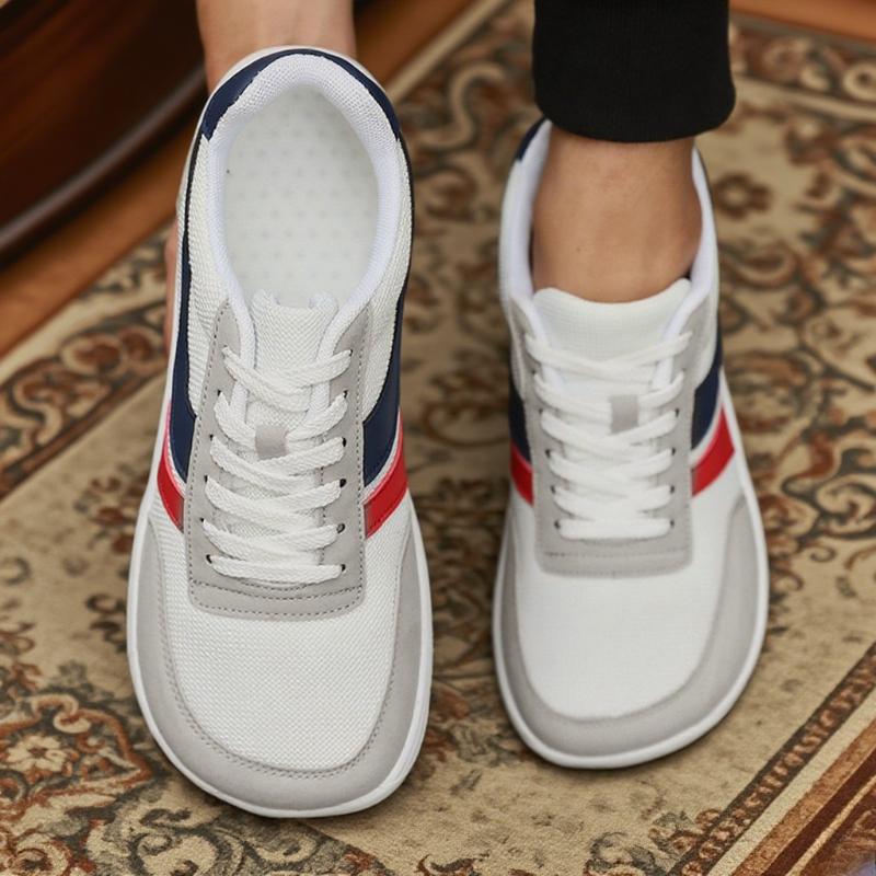 Wide Toe Men Shoes Breathable Knitted Mesh Comfortable Barefoot Casual Sneakers Versatile Soft Sole Wide Last Shoes Walking Shoe