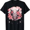 Yokai Oni Mask  Anime Blossom Cherry Flower T-Shirt(3)