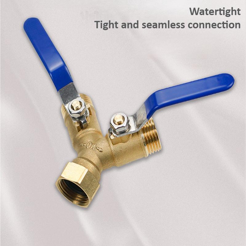 Brass Long Handle Bidirectional Valve Garden Irrigation 3/4 American Anti-corrosion and Anti Rust Interface Hose Splitter