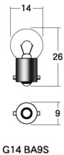 M&H Matsushima Ampoule 12V8W Claire G14 BA9S 2 Pièces
