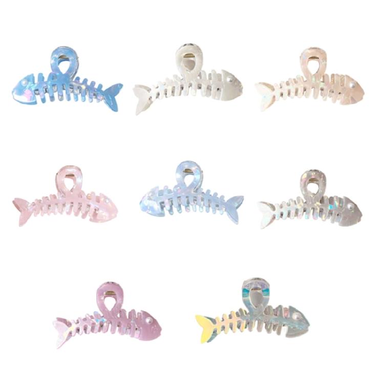 Nacreous Fish Bone Hair Clip Slip Resistant Design Lightweight Hairpin For Women Girls Soft Feel Wear