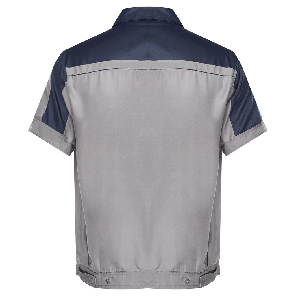 Giacca da lavoro da uomo, officina, operaio, meccanico, uniformi, top con tasche, manica corta, cerniera, capispalla, camicia, top, abbigliamento da lavoro