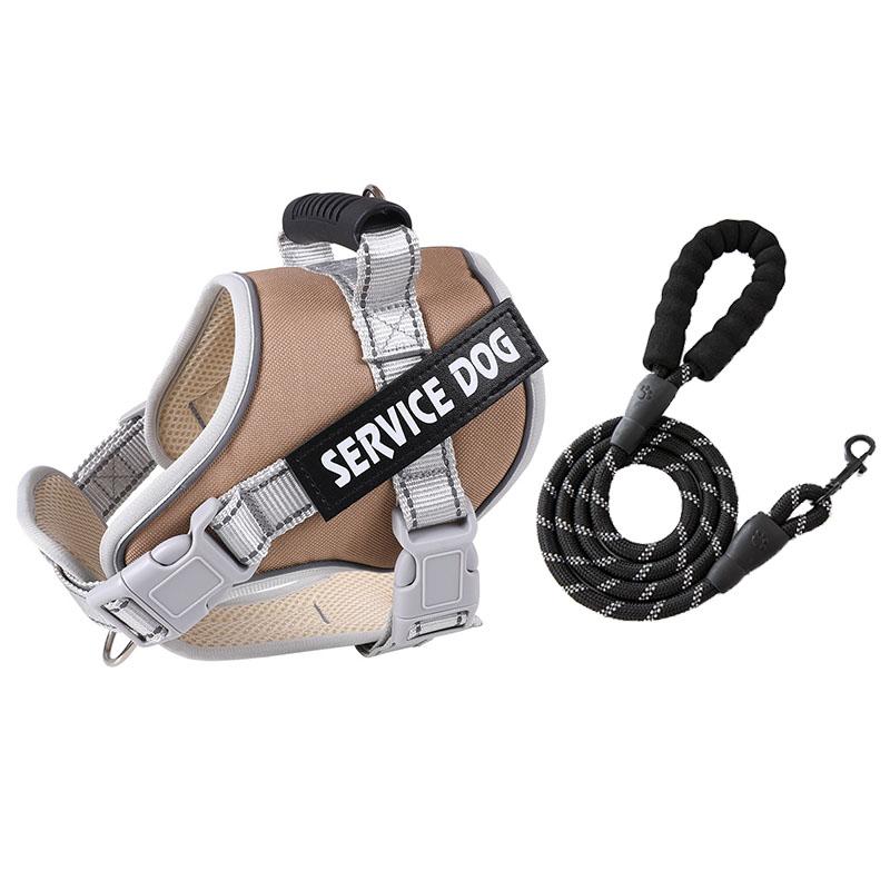 No Pull Dog Vest Harness Service Dog Chest Collars Puppy Accessories Tactical Train Medium Small Leash Set For All Breeds Dogs