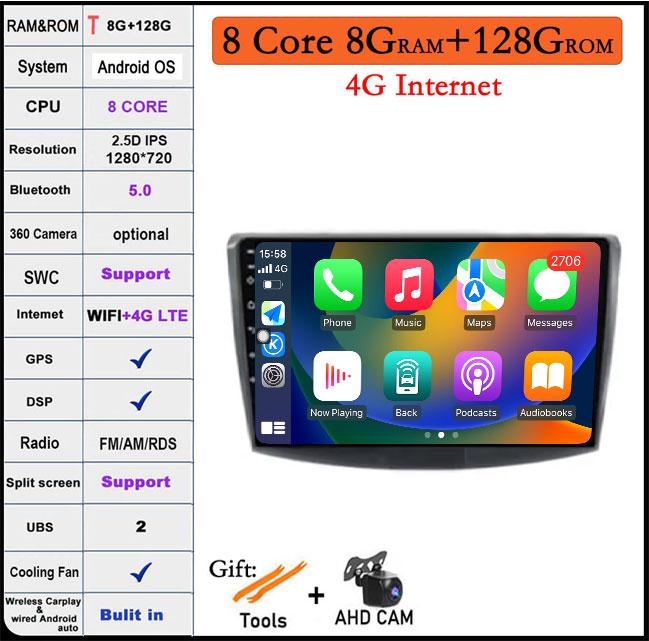 For Volkswagen VW Passat B6 B7 CC 2007-2016 Android 14 Car Radio Carplay Autoradio Player Stereo Video Multimedia GPS Navigation