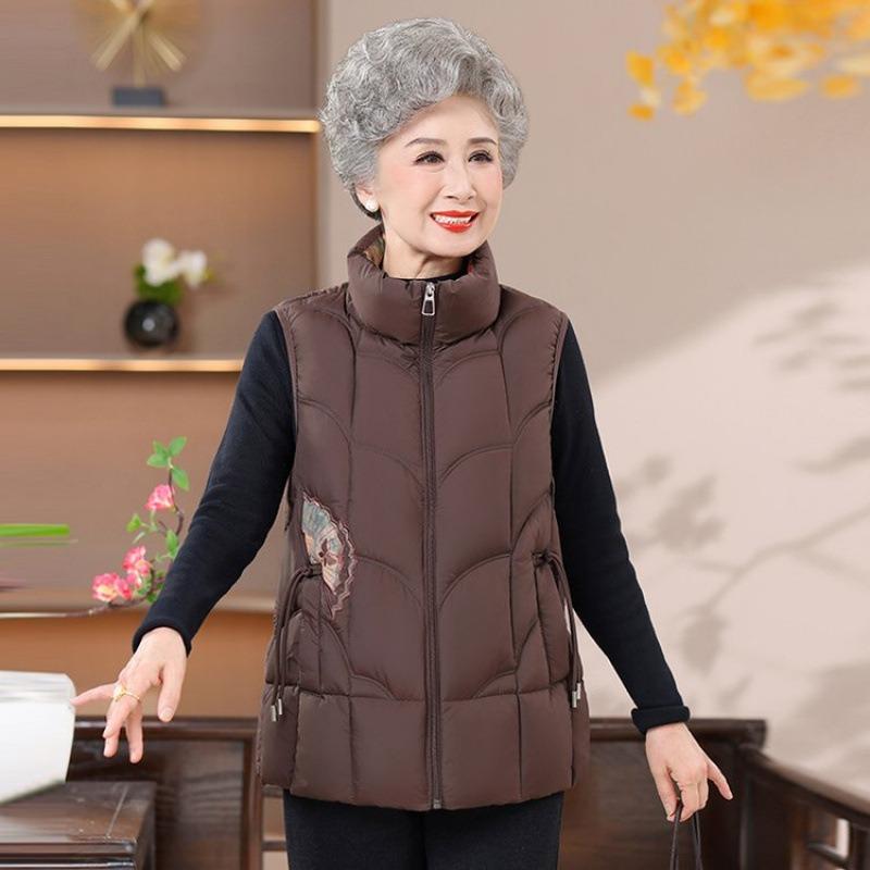 

Vest plus cotton vest thickened warm old vest old lady vest women 5XL [recommended 150-80kg] коричневый