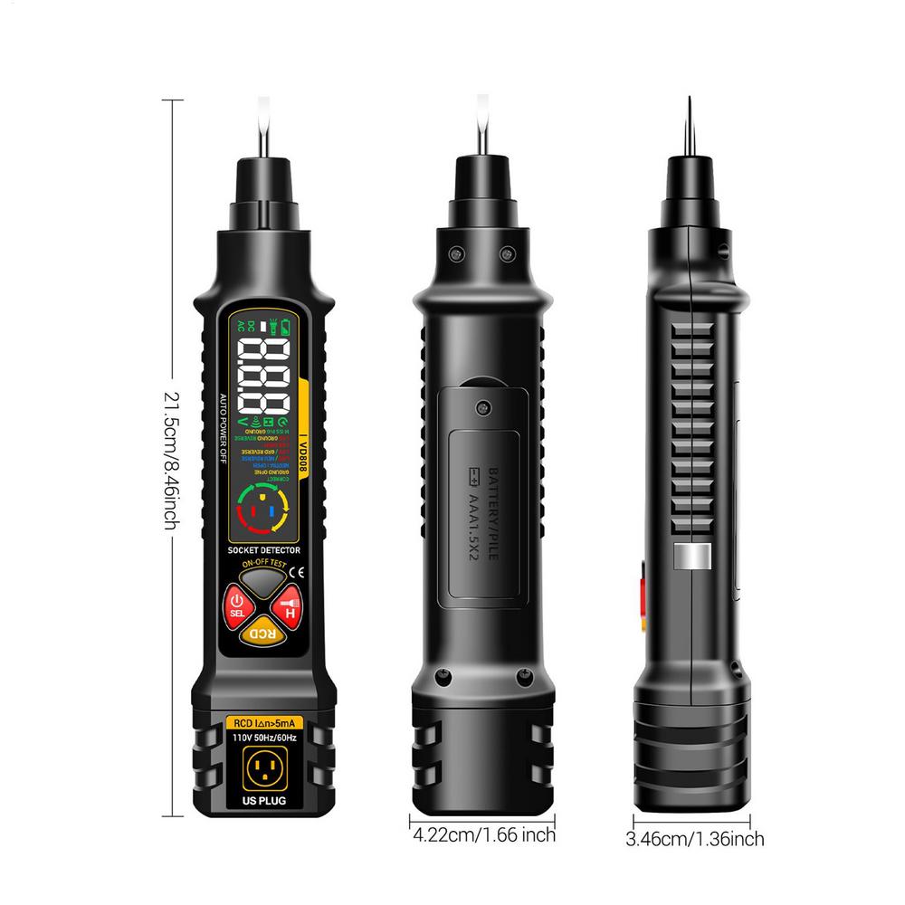 Circuit Tester Smart Outlet Checker with LED Display & Light 2-300V Rv Circuit Analyzer for Home Electric Power Rv Camper