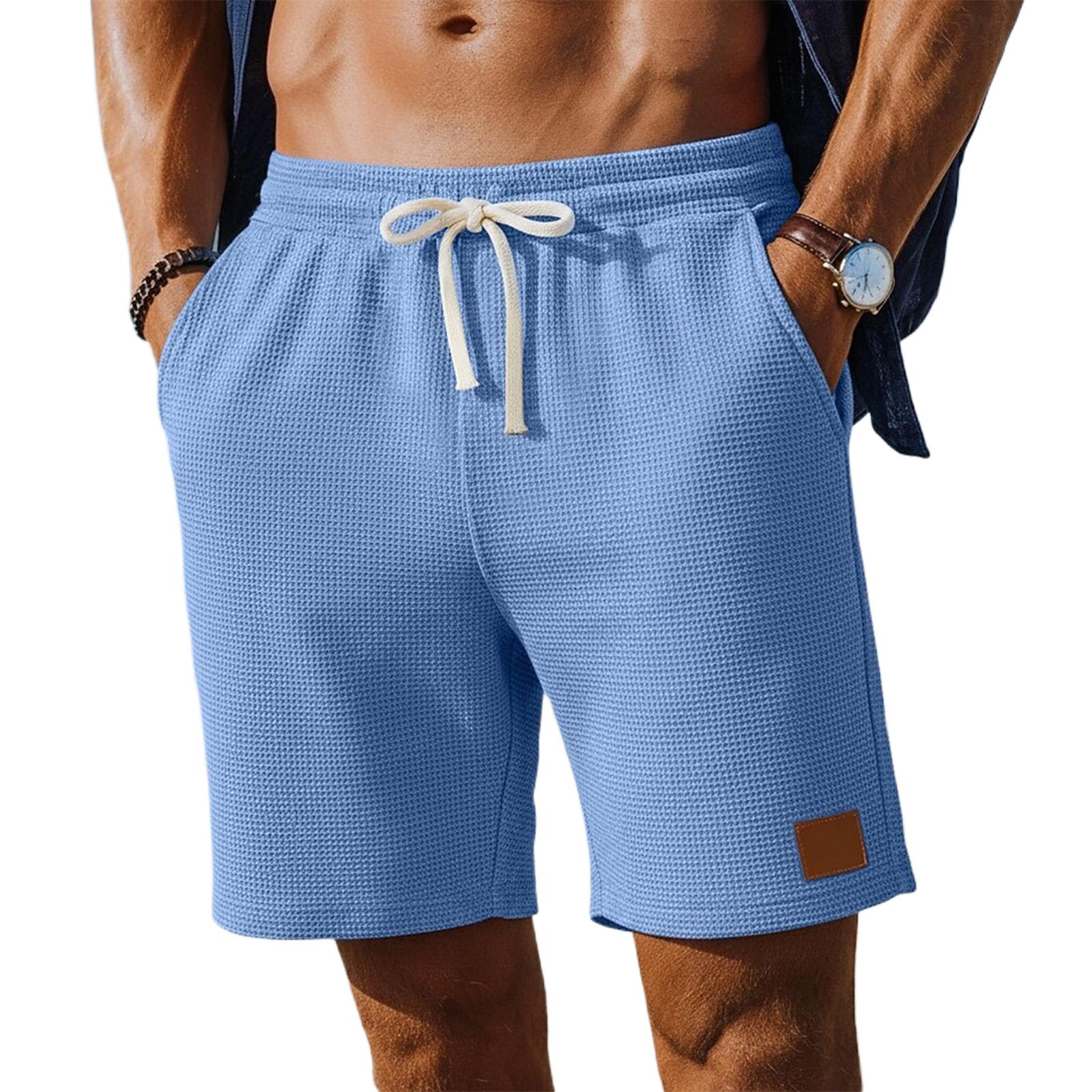 Men s Casual -Weave Drawstring Shorts XL светло-синий