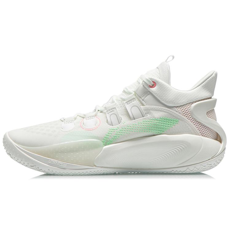 New LiNing SONIC 9 Low Slip Resistant Cushioning Wear Resistant Low Top Basketball Shoes Ivory ABAR039-5