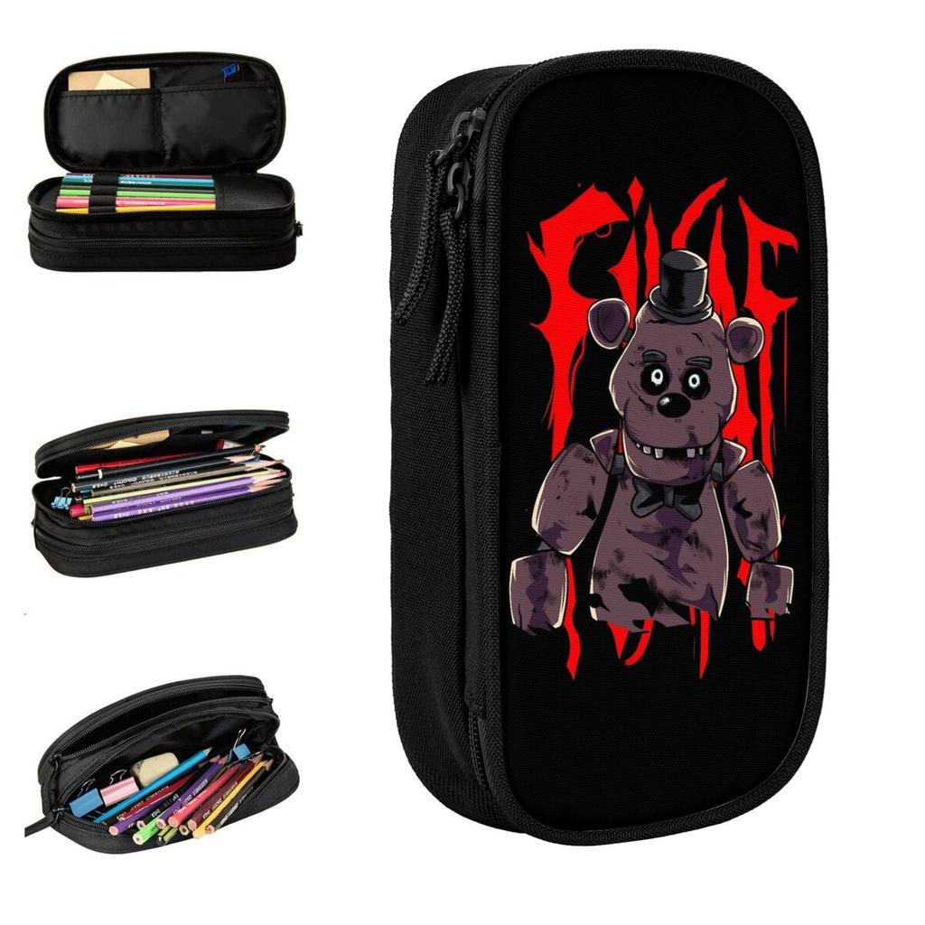 Lovely FNAF At Freddys Pencil Cases Pencil Box Pen Box for Student Big Capacity Bag Students School Zipper Accessories