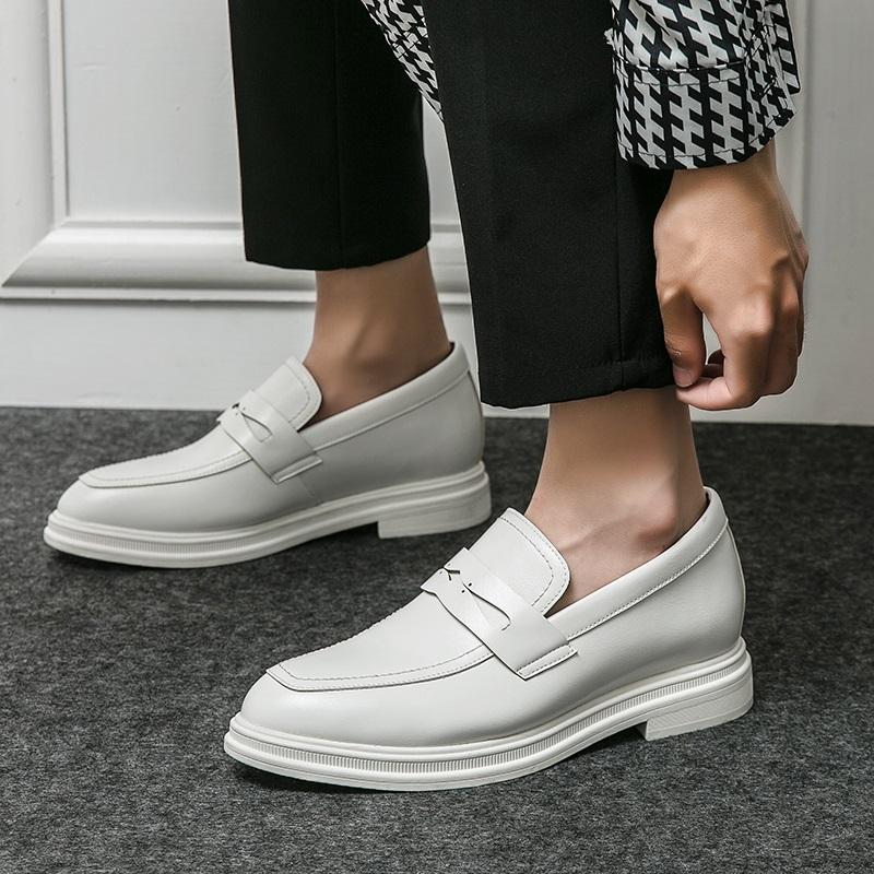 New Penny Loafers Men's Pointed Invisibility Height Increasing Casual Shoes Wedding Dress Homecoming Footwear Zapatos Hombre