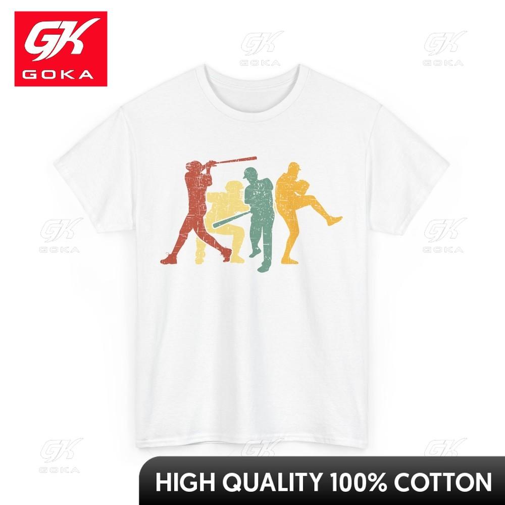 Baseball Players Tshirt Sports Relaxed Fit Top Soft Cotton Round Neck Charming Minimalist Style Printed S