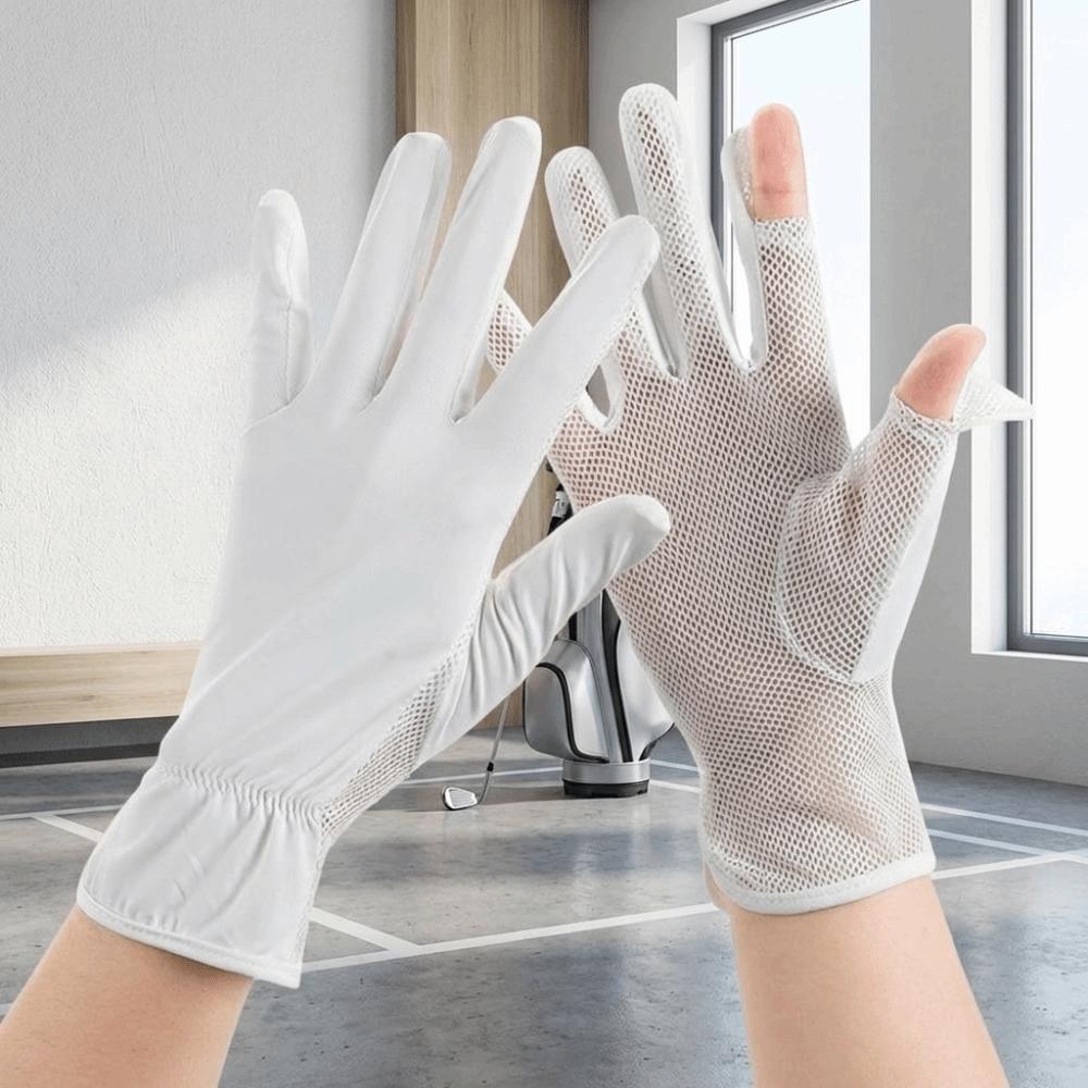 Mesh UV Protection Gloves Non Slip Thin Breathable Gloves Flip Touchscreen Ice Silk Gloves Walking