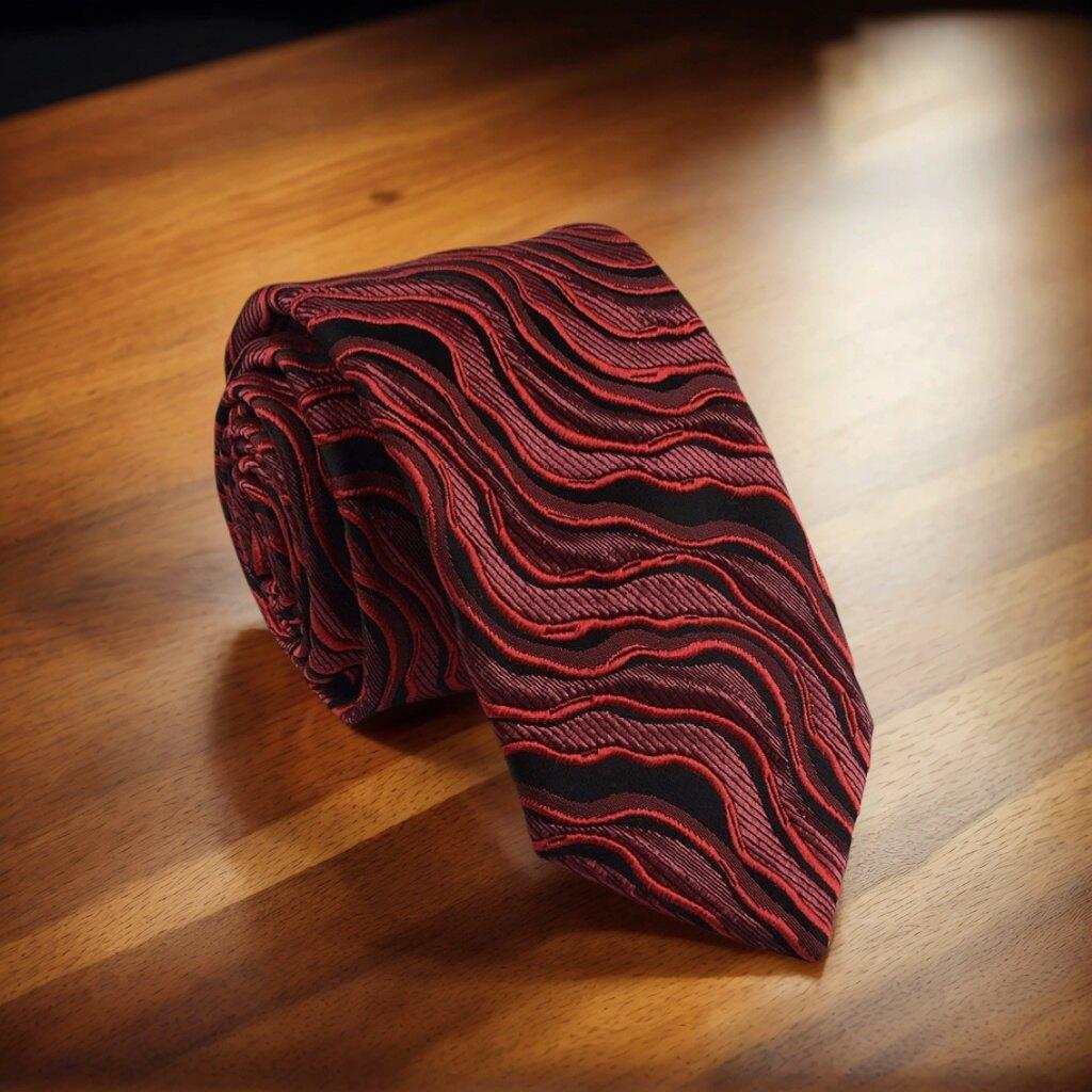 Fashion White 3D Wavy Striped Tie Jacquard Weave Slim 6CM Width Necktie Designer Mens and Women Ties