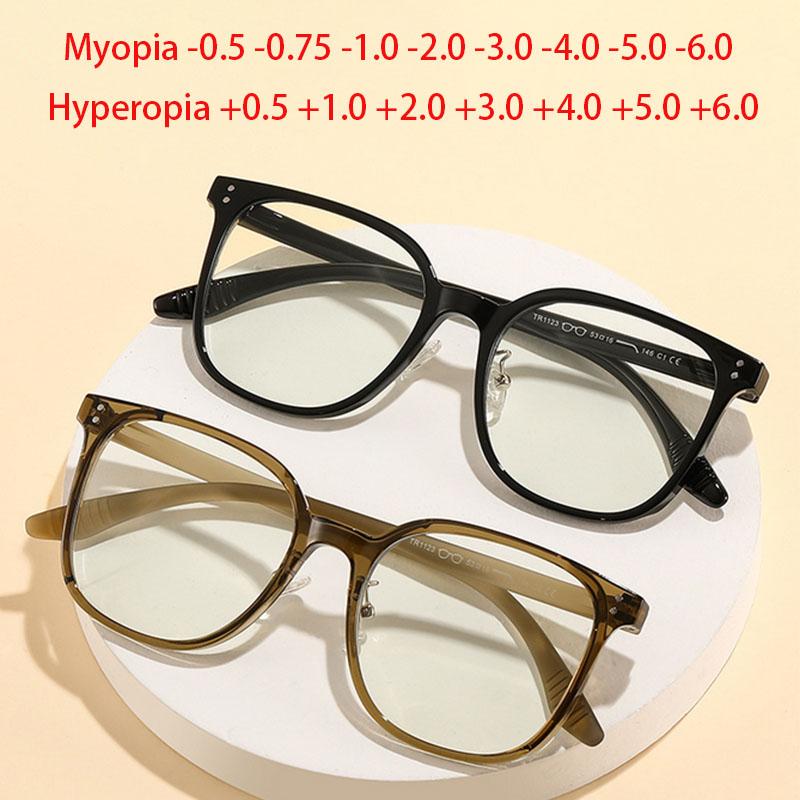 Oversize Square TR90 Frame Rivet Myopia Spectacles With Cylinder 0 -0.5 -0.75 To -6.0 , Hyperopia +0.5 To +6.0