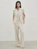 NOUVE Linen Vest Blouse Set-Up - Ivory