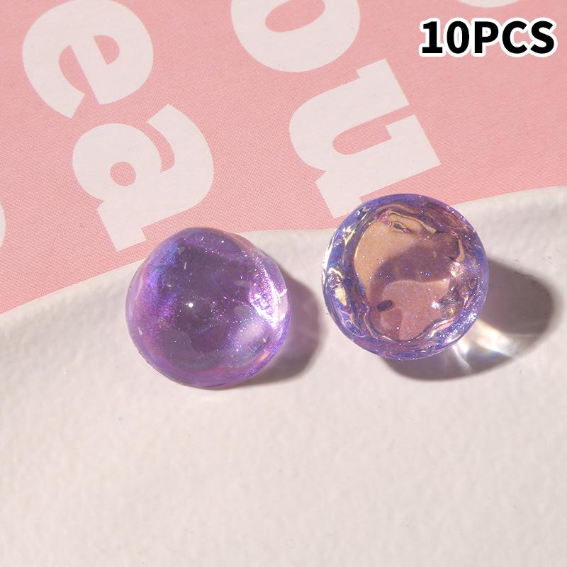 10pcs Glitter Geometry Rounds Cabochon Beads for Crafts DIY Resin Art Flatback Jewelry Making Embellishments