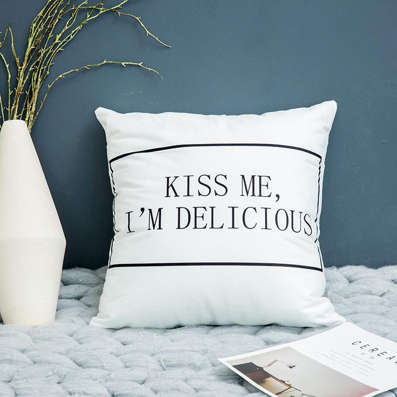 Nordic Throw Pillow Cover Plush Black and White Geometric Striped Simple Pillow Cover Sofa Cushion Cover