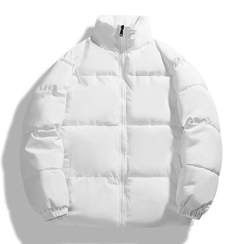 Men's Korean Autumn/Winter Casual Solid Color Short Cotton Jacket with Stand Collar.