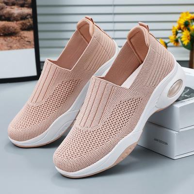 Shoes for Women 2025 Summer New Style Slip-on Large Size Single Shoes Flat Bottom Casual Sports Shoes Women's Breathable Mesh Shoes