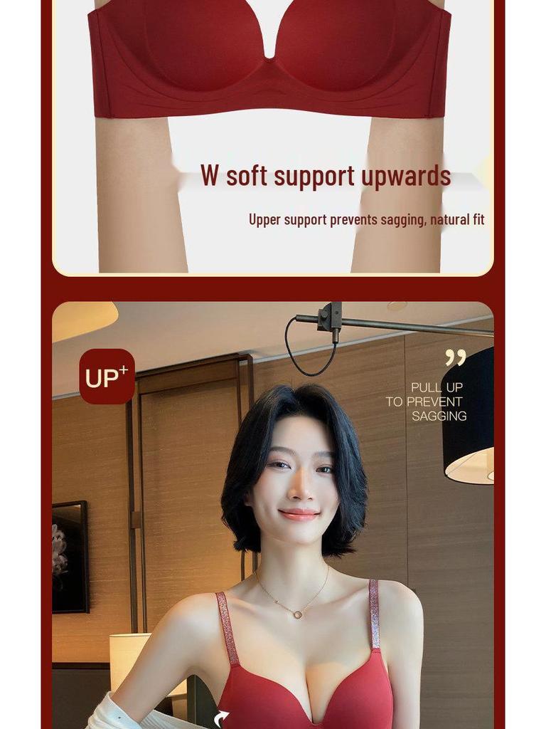 2026 Seamless Red Push-up Bra for Small Bust - Sexy, Soft, Comfortable, Wire-free