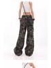 Unisex American Retro Camouflage Overalls – Casual Wide-Leg Hip-Hop Trousers
