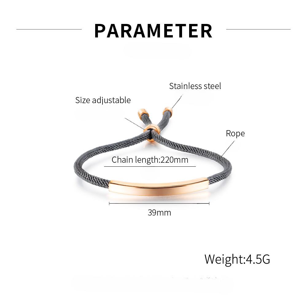 Japonský a korejský Ins Jednoduchý design Jednoduchá osobnost Tkaný titanový ocelový párový náramek