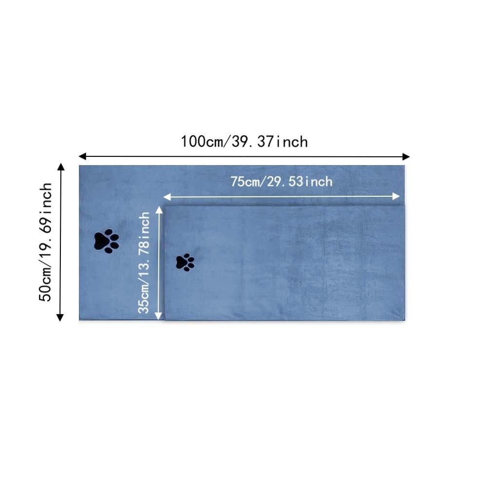75cm/100cm Pet Grooming Towel Highly Absorbent Pet Cloth Breathable Dog Towels Drying Dogs