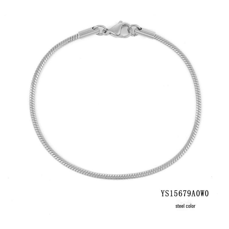 Guldpläterat armband med ormlänk i rostfritt stål för män och kvinnor - Japansk och koreansk stil, trendig och enkel design