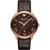 Dino Large Brown Leather Men's Quartz Time 3 Hands Watch AR1613