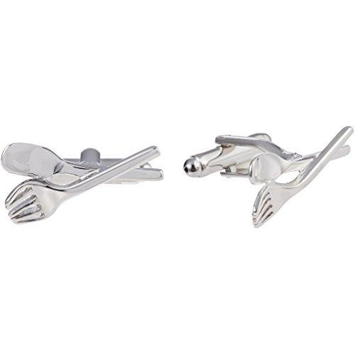 DRESSCODE101 Men's Simple Design Zirconia Cufflinks for Weddings, Business, and Gifts HWCF1032
