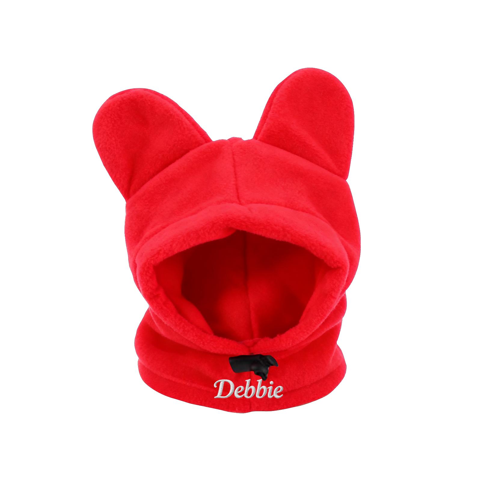 

Personalized Custom-made Winter Warm Hats For Cats And Dogs With Ears, Fleece Hoods S красный