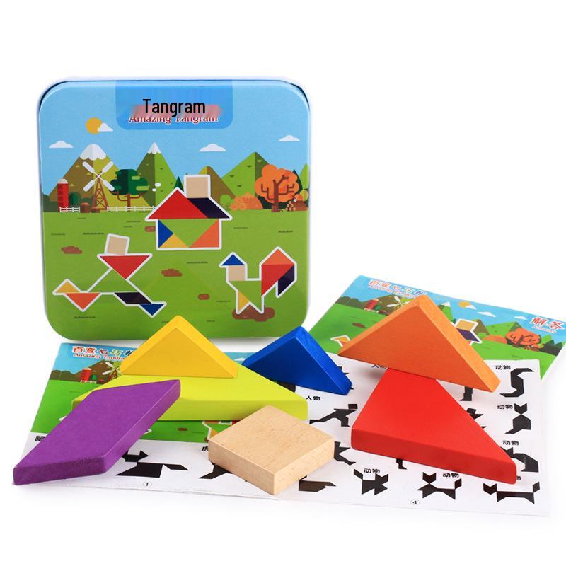 Tangram Tetris Puzzle Blocks: Educational Toys for Kids