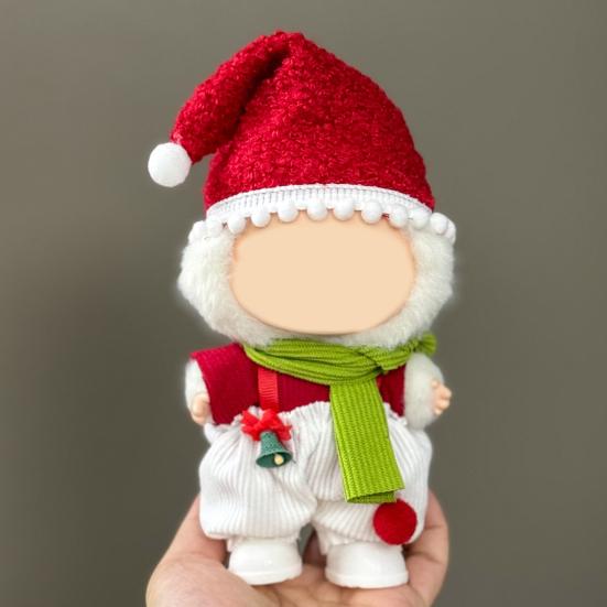 Mini Plush Doll Clothes Sweater Hat Dress Soft Doll Outfits Easy Wear Christmas Halloween Clothing for 17cm Dolls