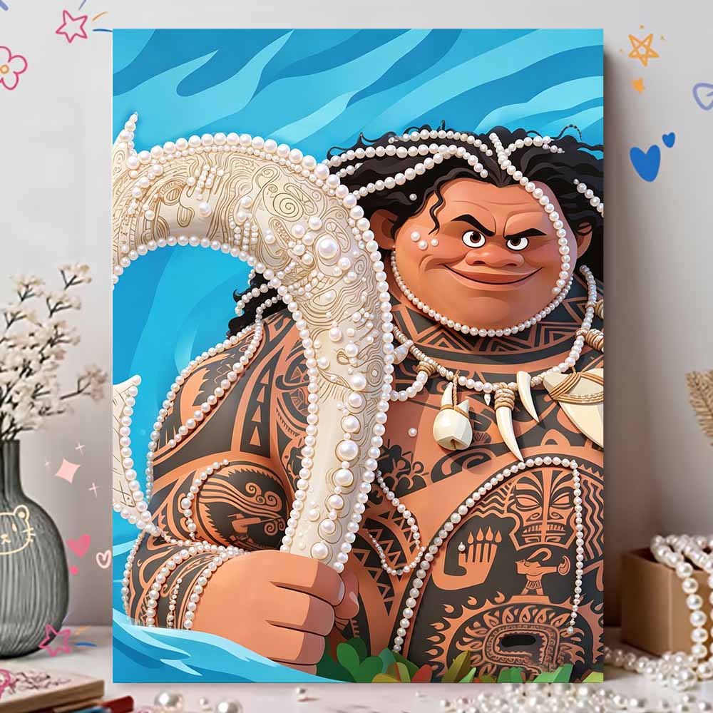 Disney Pearl Painting Moana Demigod Maui Art Kit Adult Beginner Home Wall Decor Special Shape