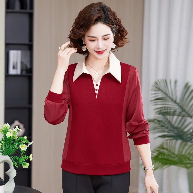 2025 Spring Thin Knit Cardigan for Middle-Aged Women - Long-Sleeved Temperament Top