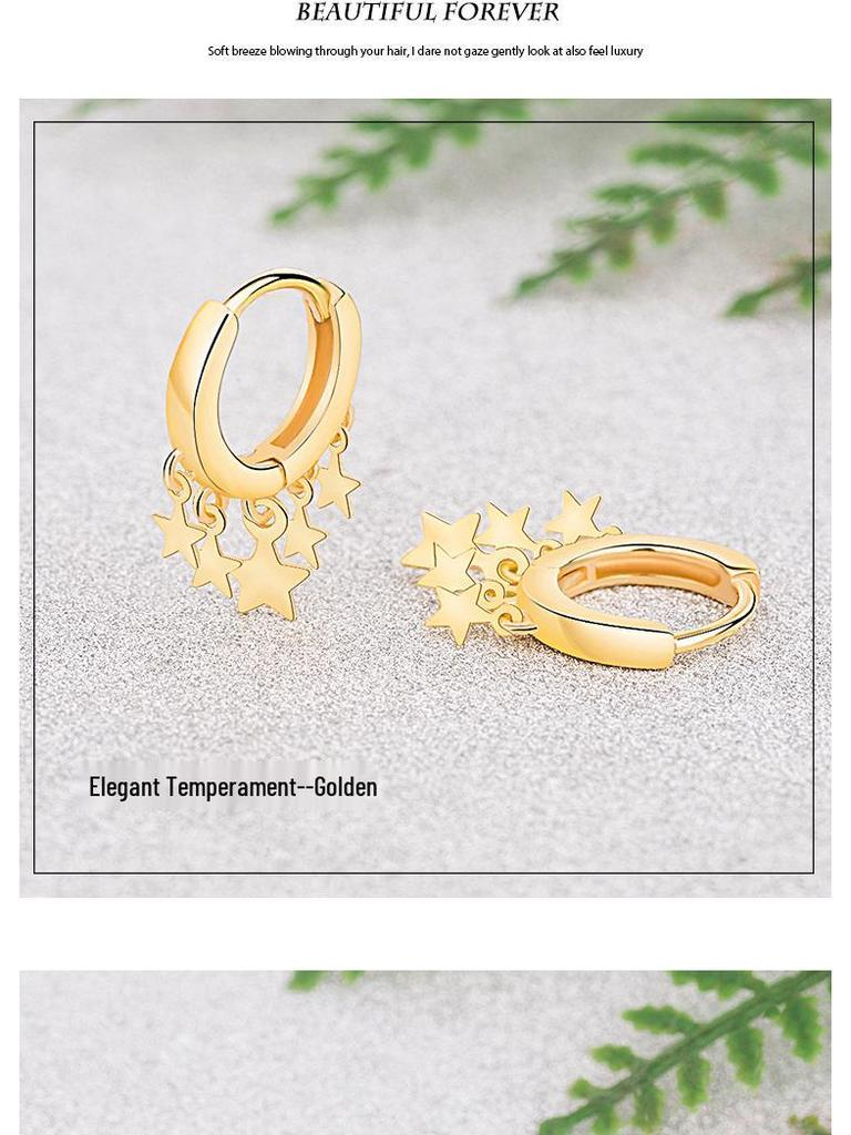 Jingdong Star-Shaped Earrings: Women's Celebrity Five-Pointed Star Ear Clips & Hoop Earrings.