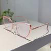 Luxury Brand High Quality Frame Women Trendy Retro Metal Glasses Blue Light Blocking Vintage Cat Eye Decor Eyewear