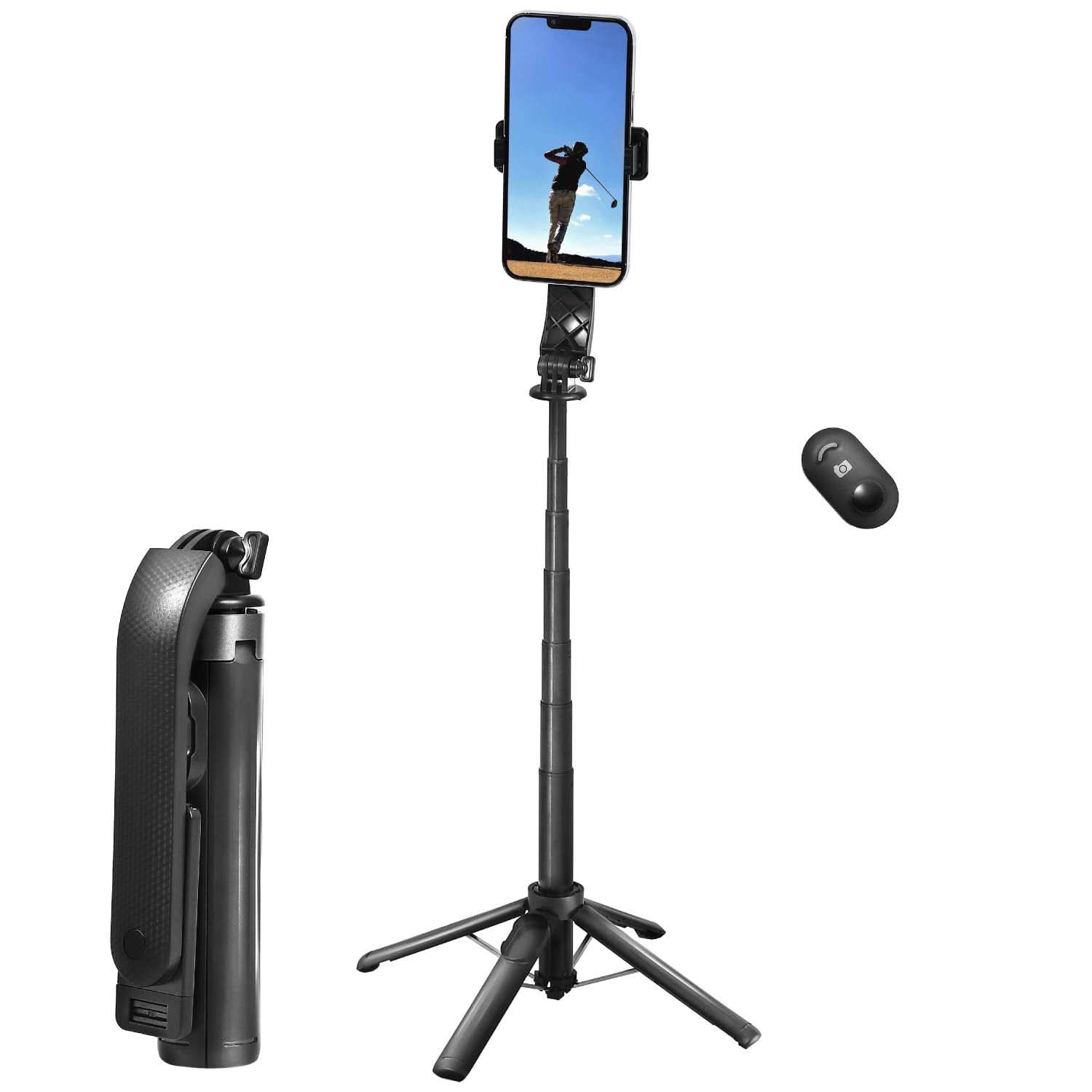 

ENTH GOLF Golf Practice Smartphone Stand Swing Strong Aid, Holder, 4-Leg [Secure Mounting, Clip] чёрный