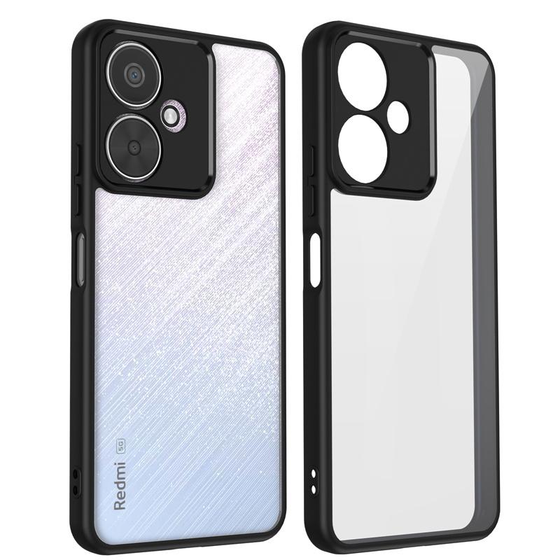 For Xiaomi Poco M6 5G Case Plating Silicone Bumper Shockproof Clear Back Cover Hard Matte Phone Case for Xiaomi Poco M6 5G