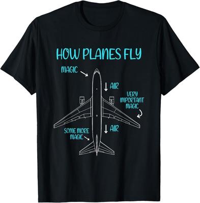 Diagramma su Come Volano gli Aerei per Ingegnere Aeronautico Pilota Aereo Maglietta