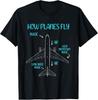 Hur flygplan flyger Diagram för Flygingenjör Pilot Flygplan T-shirt