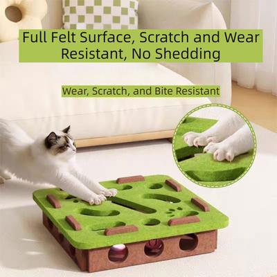 Kattpussel i filt Interaktiv pussellåda i filt för innekatter För lek inomhus/utomhus