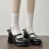 Simple Internet celebrities ins black platform thick heel high heels women's spring and autumn 2025 new retro French Mary Jane shoes