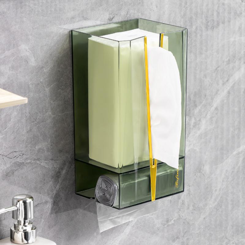Wall Mounted Tissue Box Adhesive Tissue Shelf Napkin Holder Dispenser Rack Nordic Kitchen Home Space-saving Shelf Tissue Holder