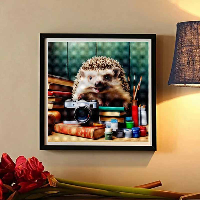 New Arrival 5D DIY Full Circle Diamond Painting "Hedgehog and Book" Embroidery Cross Stitch Home Decor Gift