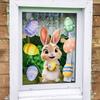 Easter Bunny Egg Glass Sticker, Static Sticker, Double-sided Visual Window Decorative Glass Sticker