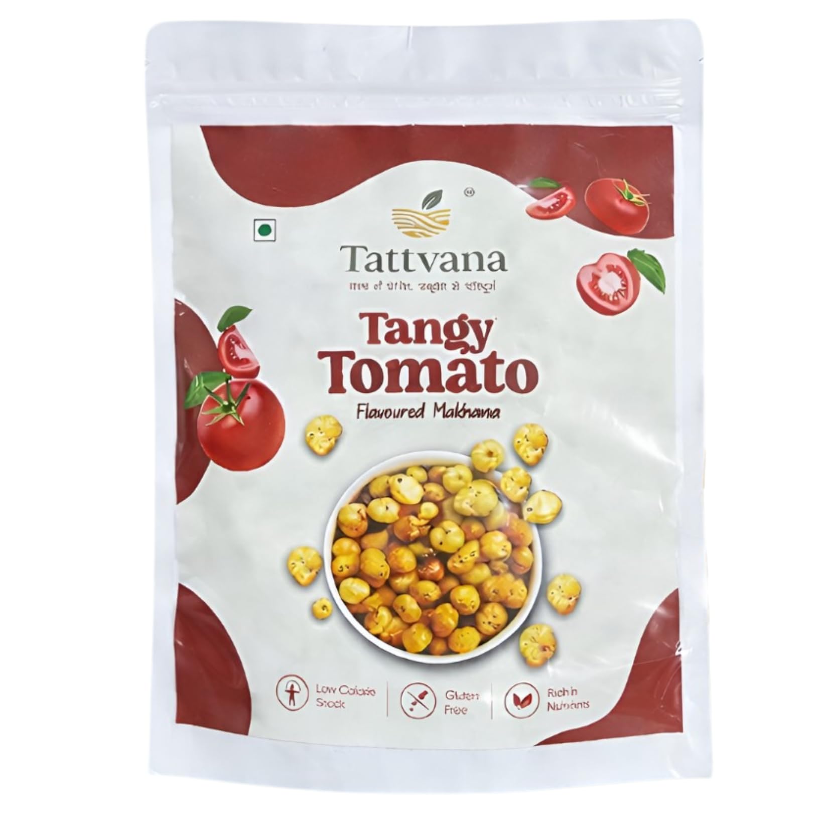

Tattvana Tangy Tomato Flavoured Makhana Roasted Fox Nuts Healthy Low Calorie Snack Gluten Free Popped Lotus Seeds Rich in Nutrients Crunchy Savor