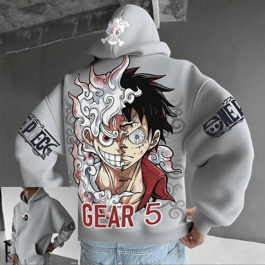 Anime mikina Pánská Dámská One Piece Luffy Gear 5 Nika Streetwear Ležérní Mikina s kapucí Podzim Zima Cosplay Dlouhý rukáv