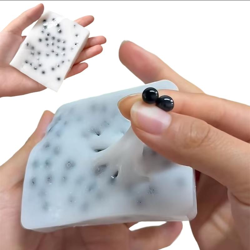 Activating Toys Tofu Squeeze Stress Toy - Soft Pimple Popping Squishy Toy Relief For Anxiety & Relaxation, Fun Sensory Fidget For All Ages