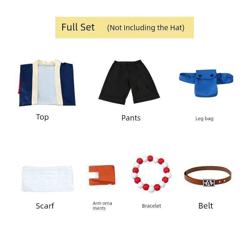 One Piece Trafalgar Law Cosplay Costume Fire Punch Ace Cosplay Kimono Set Hat Halloween Outfit Ace Outfit Set - Hat Not Included S
